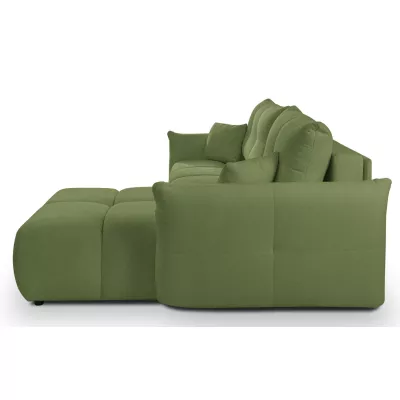 Rohová rozkládací sedací souprava CANMORE - zelená