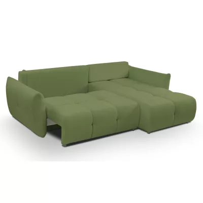 Rohová rozkládací sedací souprava CANMORE - zelená