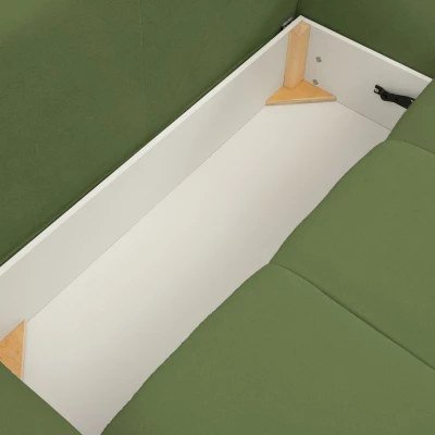 Rohová rozkládací sedací souprava CANMORE - zelená