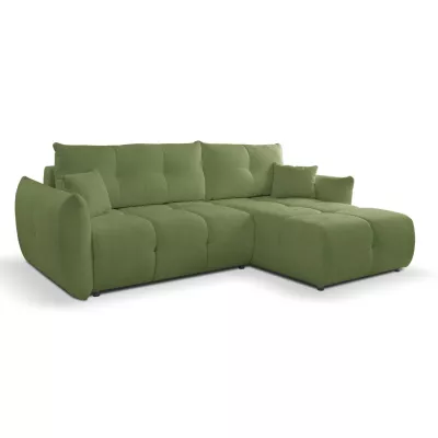 Rohová rozkládací sedací souprava CANMORE - zelená