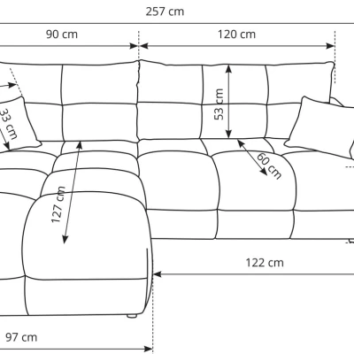 Rohová rozkládací sedací souprava CANMORE - taupe