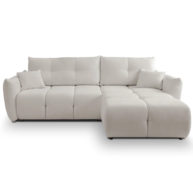 Rohová rozkládací sedací souprava CANMORE - světlá šedá