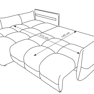 Rohová rozkládací sedací souprava CANMORE - ecru