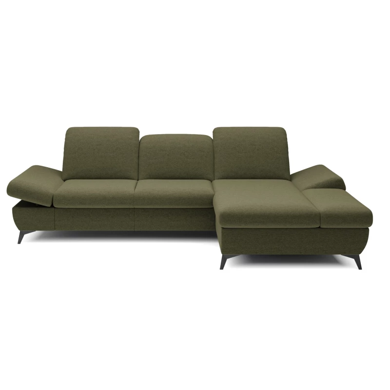 Rohová rozkládací sedací souprava BROCKVILE - olivová, pravý roh