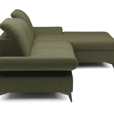 Rohová rozkládací sedací souprava BROCKVILE - olivová, pravý roh