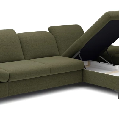 Rohová rozkládací sedací souprava BROCKVILE - olivová, pravý roh