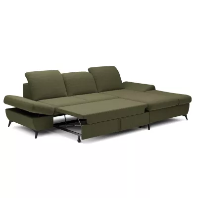 Rohová rozkládací sedací souprava BROCKVILE - olivová, pravý roh