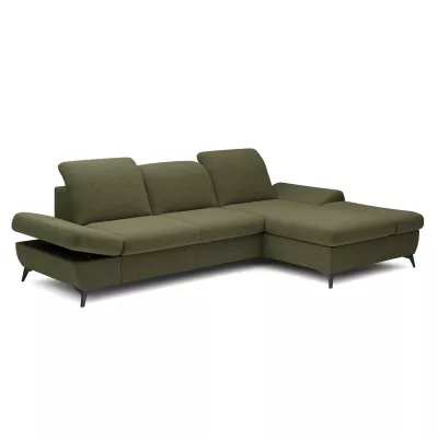 Rohová rozkládací sedací souprava BROCKVILE - olivová, pravý roh
