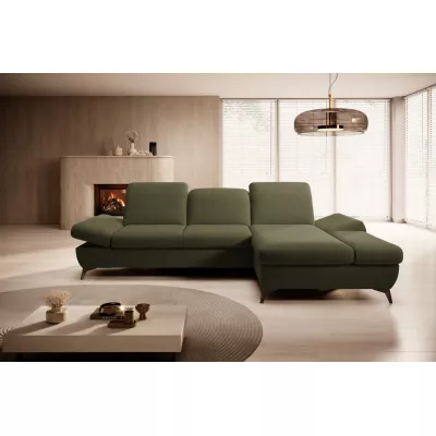 Rohová rozkládací sedací souprava BROCKVILE - olivová, pravý roh