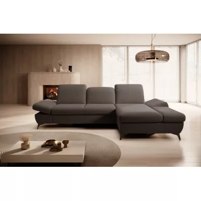 Rohová rozkládací sedací souprava BROCKVILE - šedá 4, pravý roh