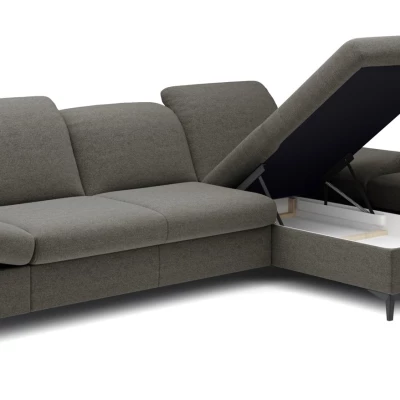 Rohová rozkládací sedací souprava BROCKVILE - tmavá šedá, pravý roh