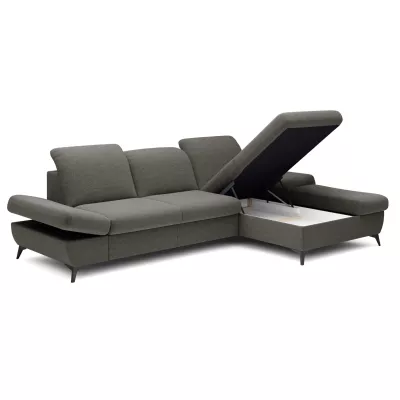 Rohová rozkládací sedací souprava BROCKVILE - tmavá šedá, pravý roh