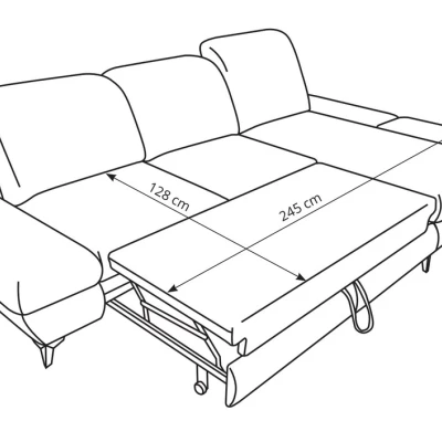 Rohová rozkládací sedací souprava BROCKVILE - námořnická modrá, levý roh