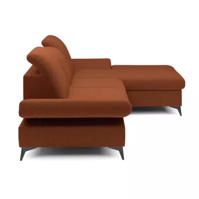 Rohová rozkládací sedací souprava BROCKVILE - cihlová, pravý roh