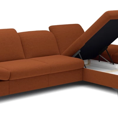 Rohová rozkládací sedací souprava BROCKVILE - cihlová, pravý roh