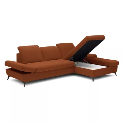 Rohová rozkládací sedací souprava BROCKVILE - cihlová, pravý roh