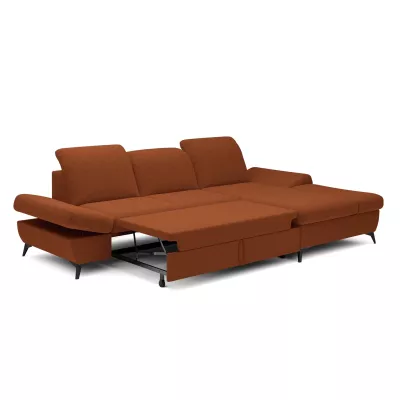 Rohová rozkládací sedací souprava BROCKVILE - cihlová, pravý roh