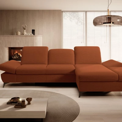 Rohová rozkládací sedací souprava BROCKVILE - cihlová, pravý roh