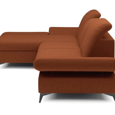 Rohová rozkládací sedací souprava BROCKVILE - cihlová, levý roh