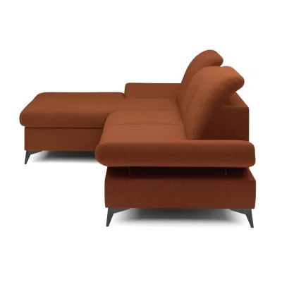 Rohová rozkládací sedací souprava BROCKVILE - cihlová, levý roh