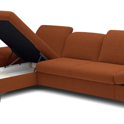 Rohová rozkládací sedací souprava BROCKVILE - cihlová, levý roh