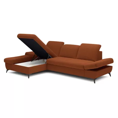 Rohová rozkládací sedací souprava BROCKVILE - cihlová, levý roh