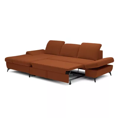 Rohová rozkládací sedací souprava BROCKVILE - cihlová, levý roh