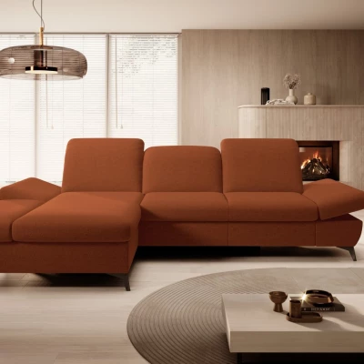 Rohová rozkládací sedací souprava BROCKVILE - cihlová, levý roh