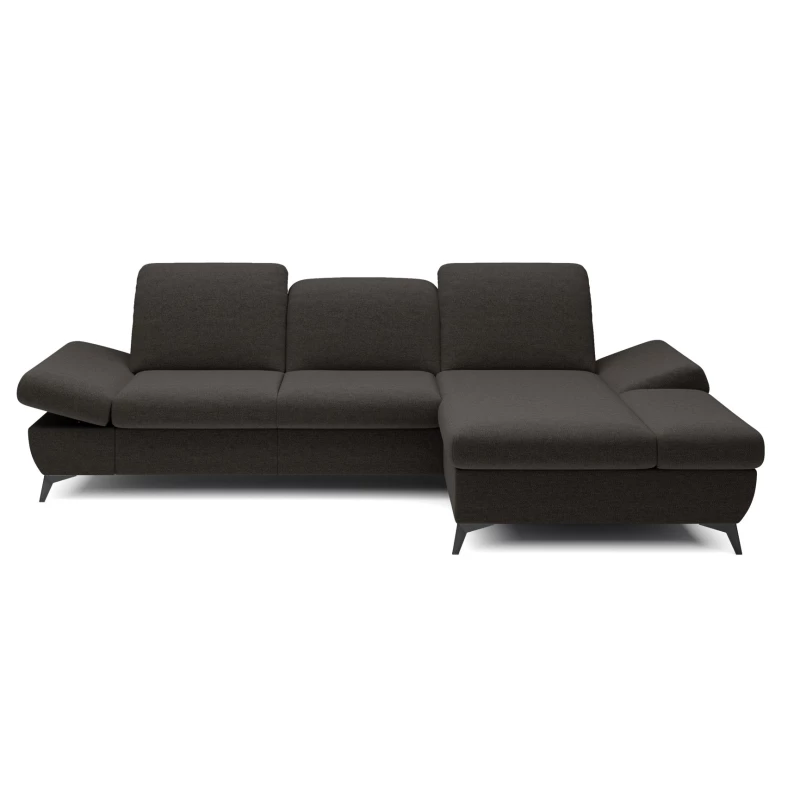 Rohová rozkládací sedací souprava BROCKVILE - antracitová, pravý roh