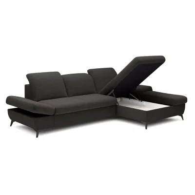 Rohová rozkládací sedací souprava BROCKVILE - antracitová, pravý roh