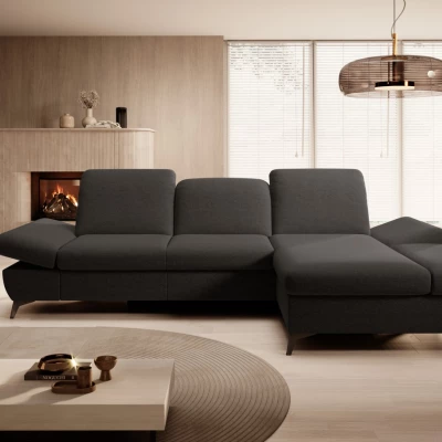 Rohová rozkládací sedací souprava BROCKVILE - antracitová, pravý roh