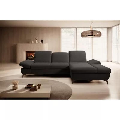 Rohová rozkládací sedací souprava BROCKVILE - antracitová, pravý roh