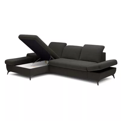 Rohová rozkládací sedací souprava BROCKVILE - antracitová, levý roh