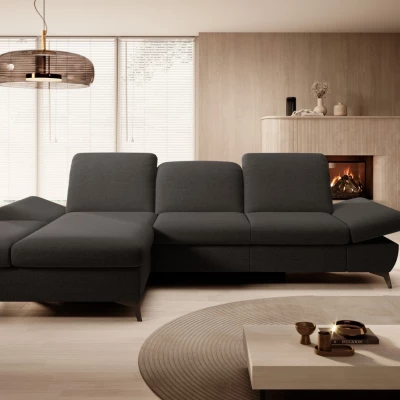 Rohová rozkládací sedací souprava BROCKVILE - antracitová, levý roh