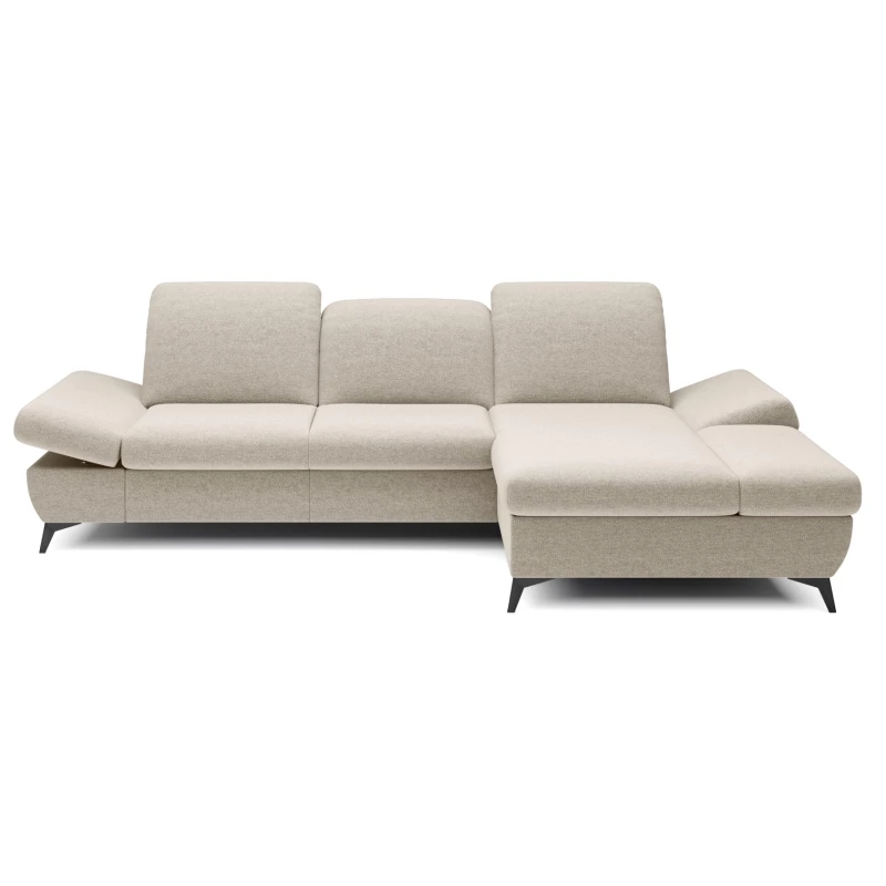 Rohová rozkládací sedací souprava BROCKVILE - krémová, pravý roh