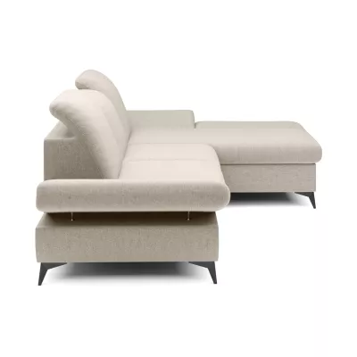Rohová rozkládací sedací souprava BROCKVILE - krémová, pravý roh