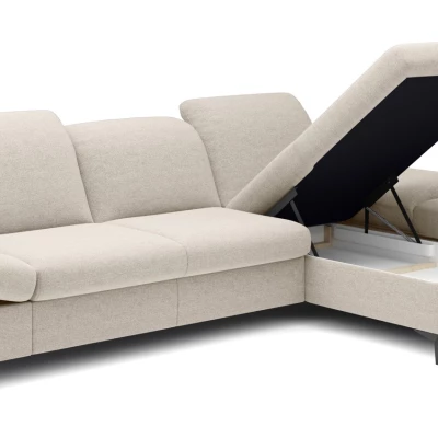 Rohová rozkládací sedací souprava BROCKVILE - krémová, pravý roh