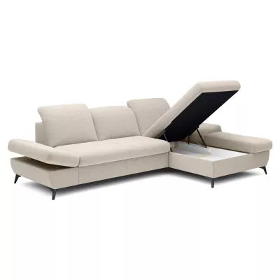 Rohová rozkládací sedací souprava BROCKVILE - krémová, pravý roh