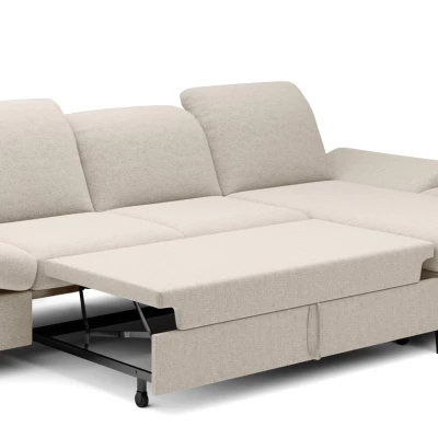 Rohová rozkládací sedací souprava BROCKVILE - krémová, pravý roh