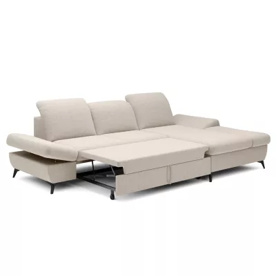 Rohová rozkládací sedací souprava BROCKVILE - krémová, pravý roh