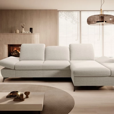 Rohová rozkládací sedací souprava BROCKVILE - krémová, pravý roh