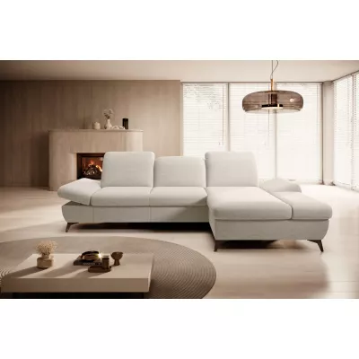 Rohová rozkládací sedací souprava BROCKVILE - krémová, pravý roh