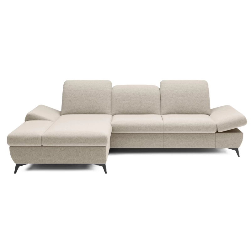 Rohová rozkládací sedací souprava BROCKVILE - krémová, levý roh