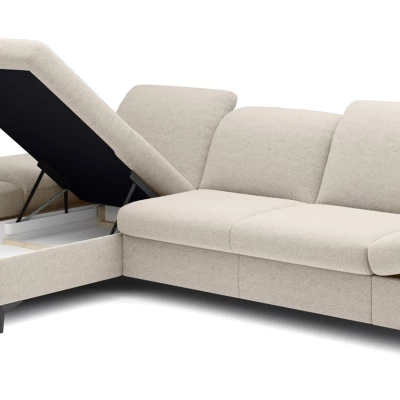 Rohová rozkládací sedací souprava BROCKVILE - krémová, levý roh