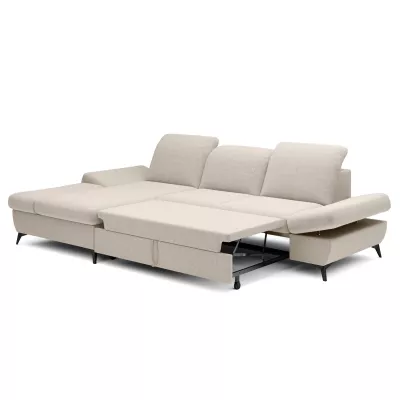 Rohová rozkládací sedací souprava BROCKVILE - krémová, levý roh