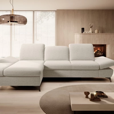 Rohová rozkládací sedací souprava BROCKVILE - krémová, levý roh