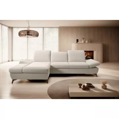 Rohová rozkládací sedací souprava BROCKVILE - krémová, levý roh