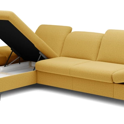 Rohová rozkládací sedací souprava BROCKVILE - žlutá, levý roh