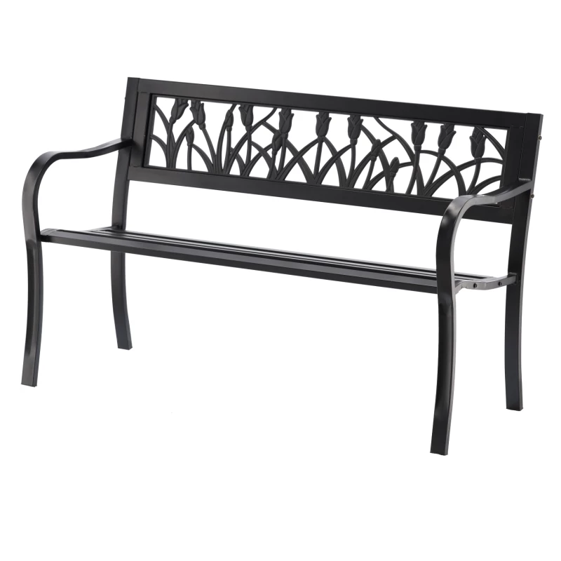 Designová zahradní lavice LAIMA - černá