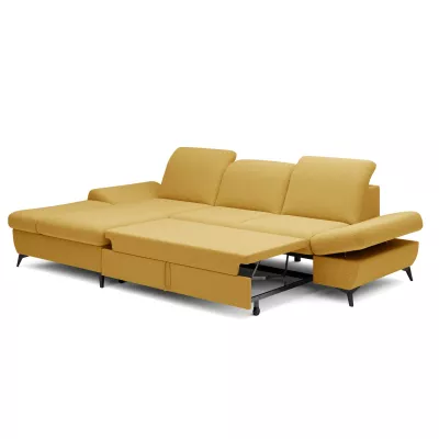 Rohová rozkládací sedací souprava BROCKVILE - žlutá, levý roh